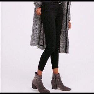 NWOT Free People Black Jacquard Peyton Skinny Jeans